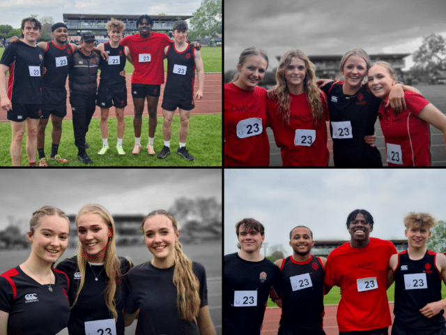 Collage of pupils at Achilles Relays