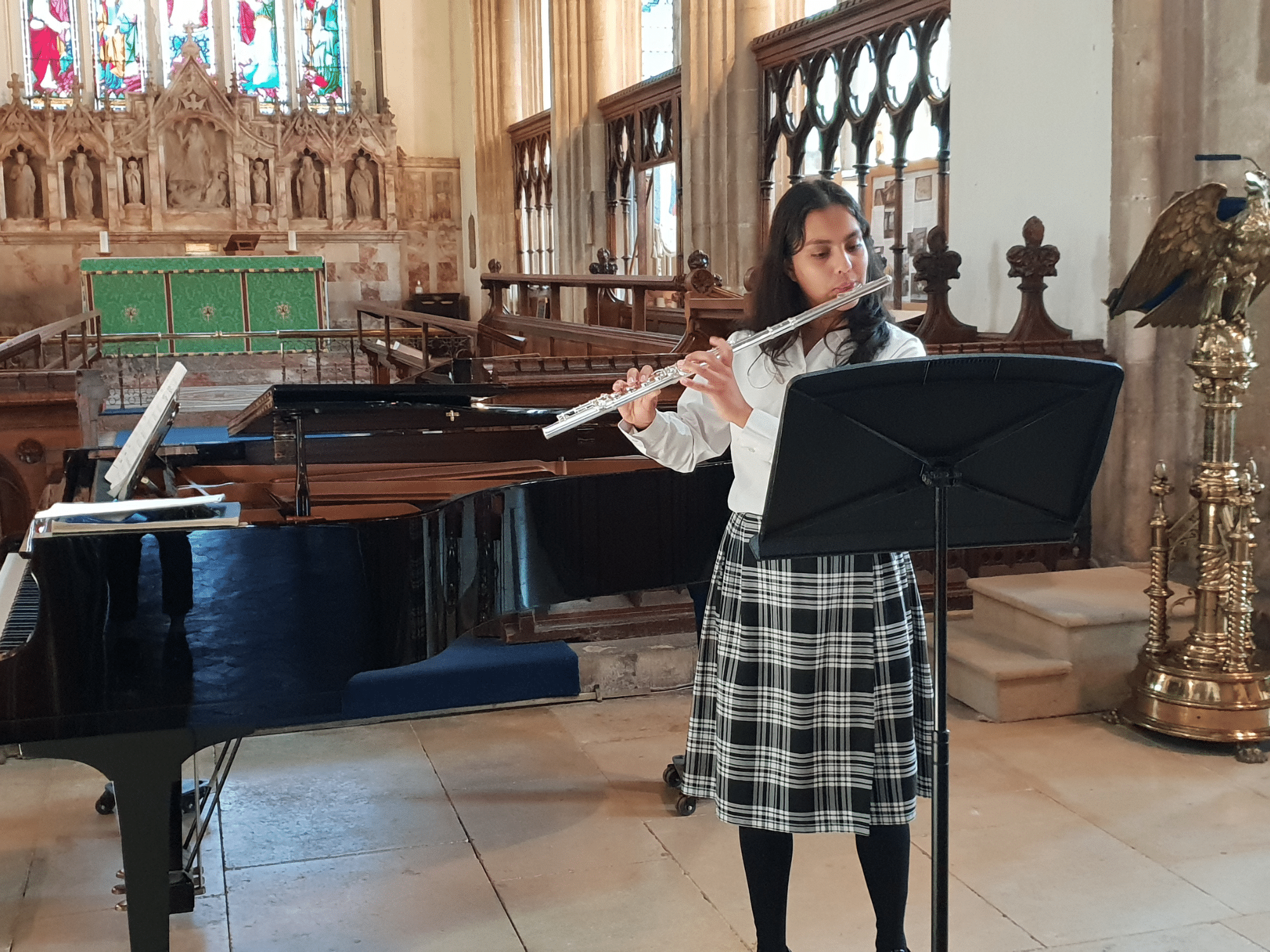 Flute student performs in concert