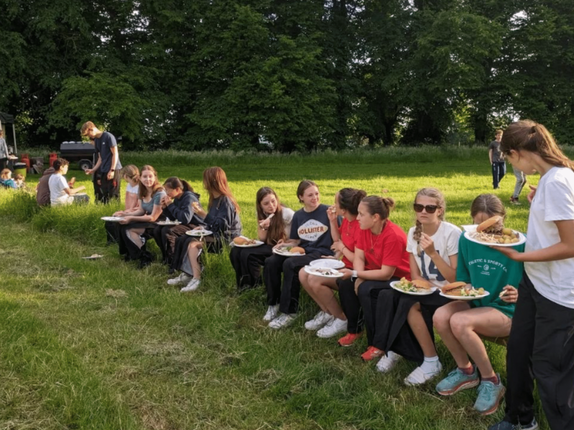 Pupils Eating at Camp